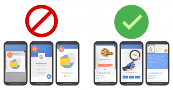 Google sagt Pop-ups und Overlays den Kampf an