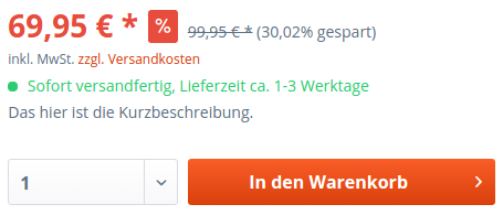 Kurzbeschreibung Artikel-Detailseite