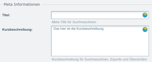 Kurzbeschreibung Artikeldetails