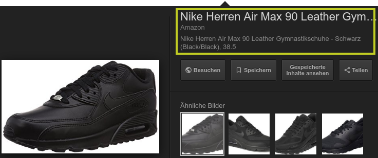 Google Bildersuche mit guten Snippets