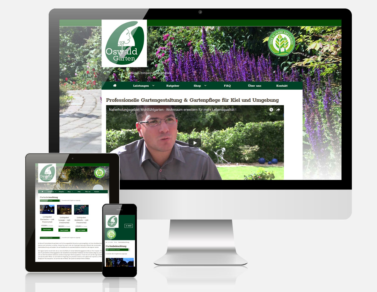 Website mit Onlineshop Oswald Gärten
