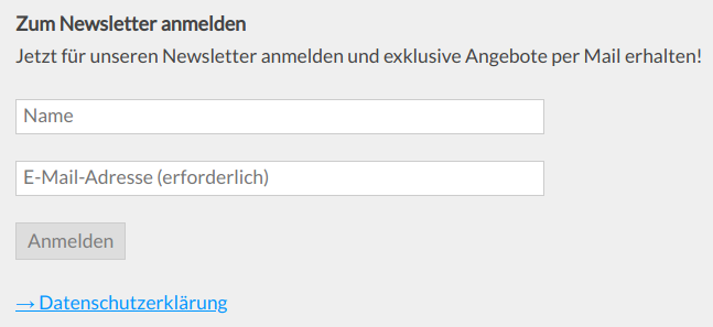 DSGVO-konforme Anmeldung zum E-Mail-Newsletter