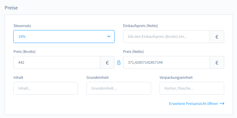 Preisverwaltung in Shopware 6