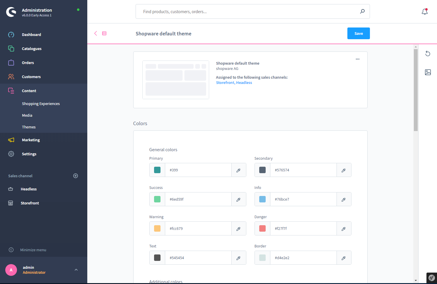 Shopware 6 Theme-Manager