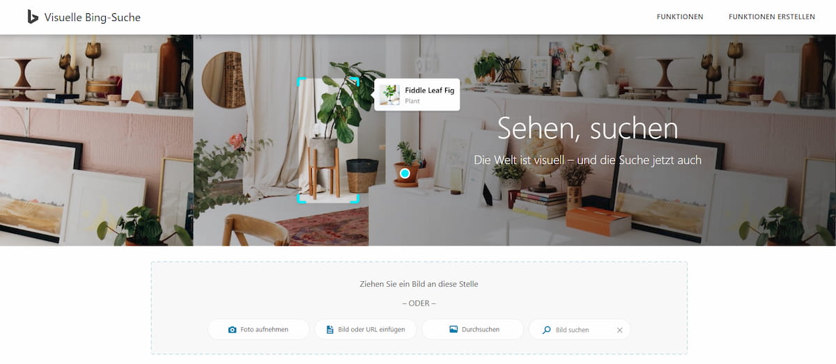Visuelle Suche bei Bing