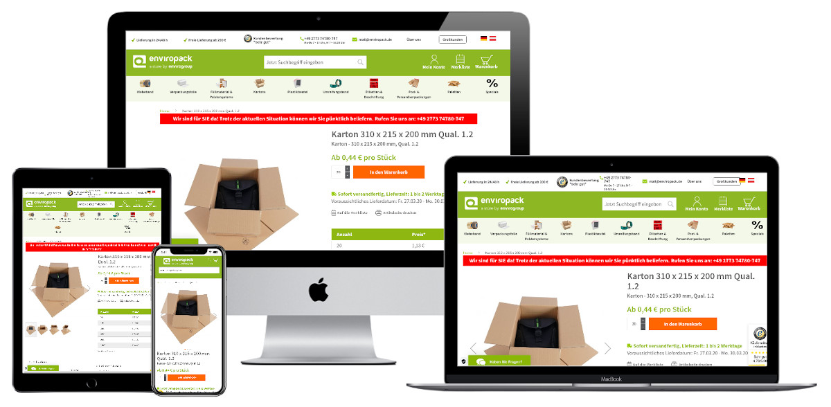 Splendid Internet Case Study: Magento 2 B2B Referenz Enviropack Splendid Internet Case Study: Magento 2 B2B Referenz Enviropack
