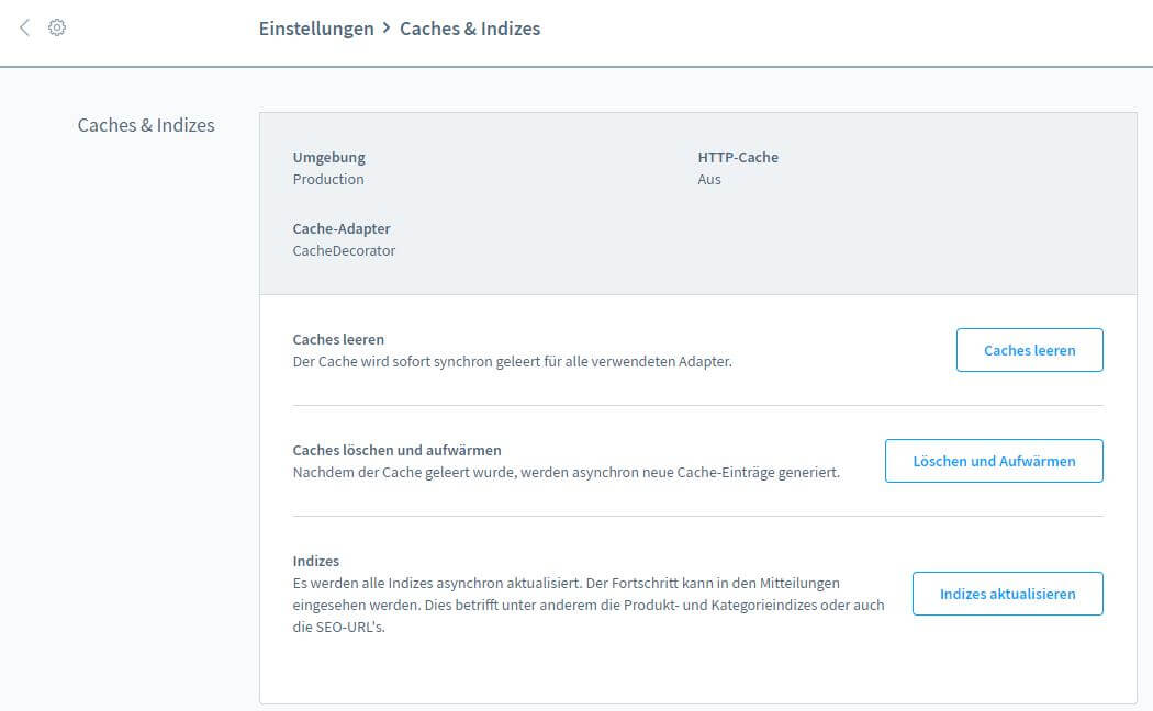 Shopware 6 Backend Cache