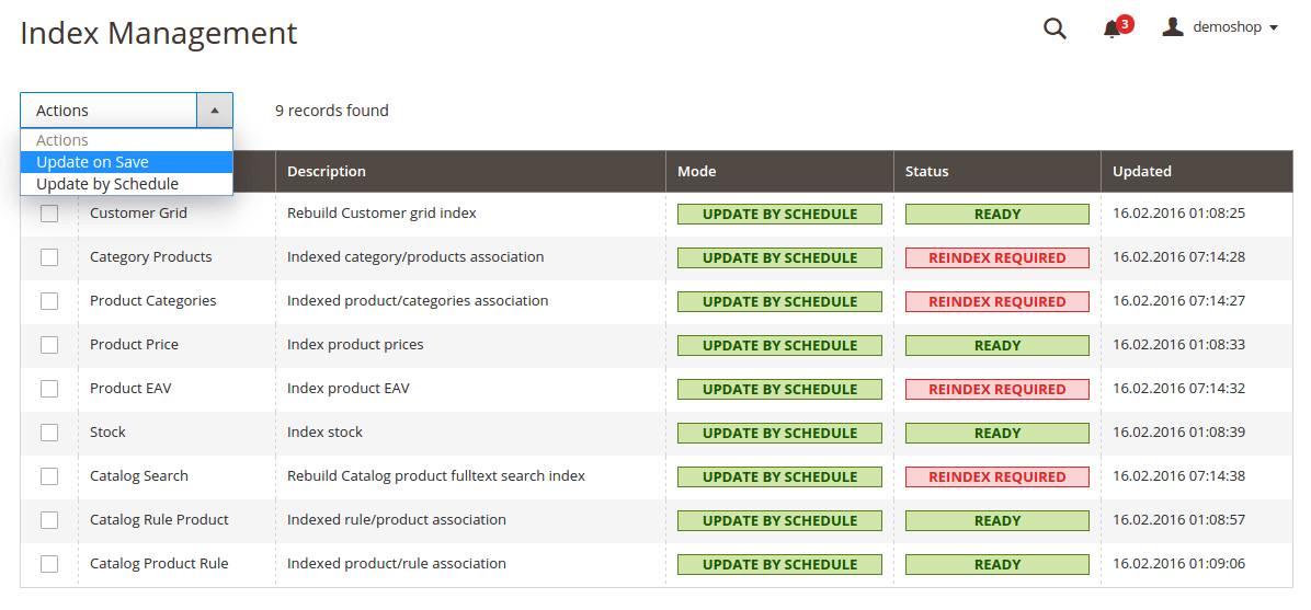 Magento 2 Index Management