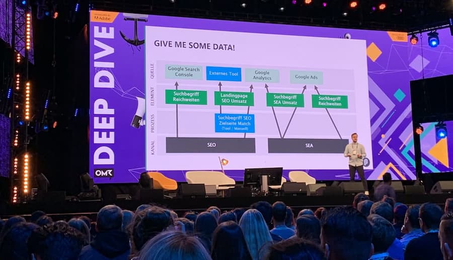 Deep Dive Vortrag von Daniel Kaliner: OneSearch auf dem OMR Festival 2019