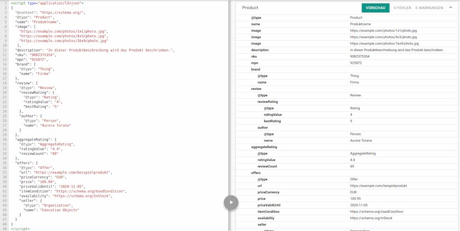 Markup für strukturierte Daten