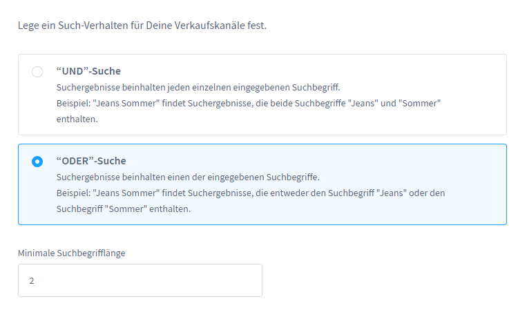 Shopware 6.4 Und-/Oder-Suche