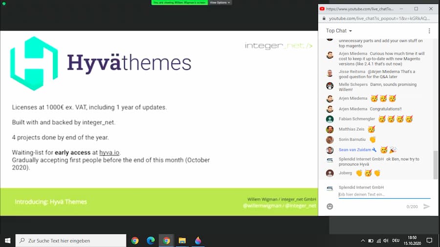 Große Begeisterung im Chat über PWS von Hyväthemes