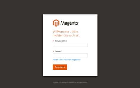 Magento 2 Login / Admin-Bereich 