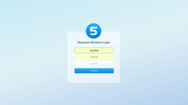 Shopware 5 Backend Login 