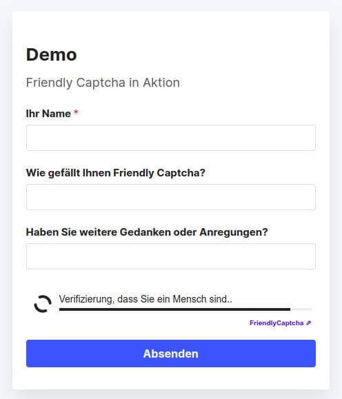 Grafik Friendly Captcha