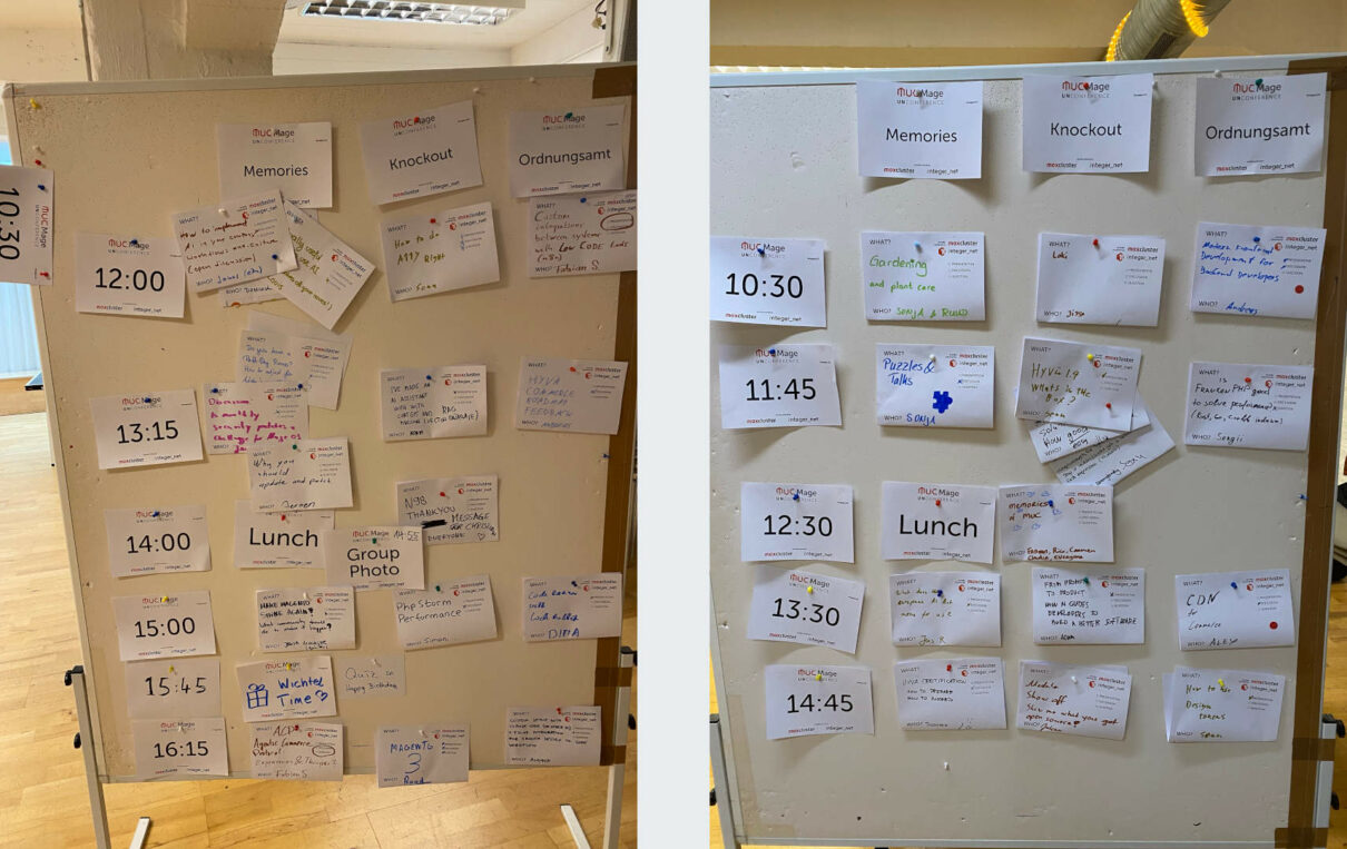 Blick auf das Session-Programm der Mage UnConference 2025