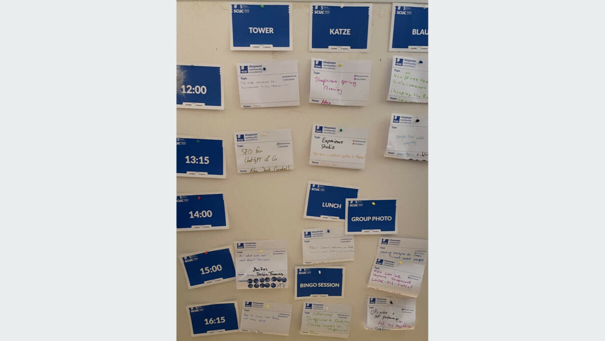 Das gemeinschaftlich zusammengestellte Session-Programm für Tag 1 der Shopware Community UnConference 2026