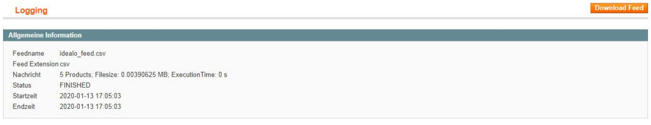 idealo Connector – Magento 1: Informationen zum Feed