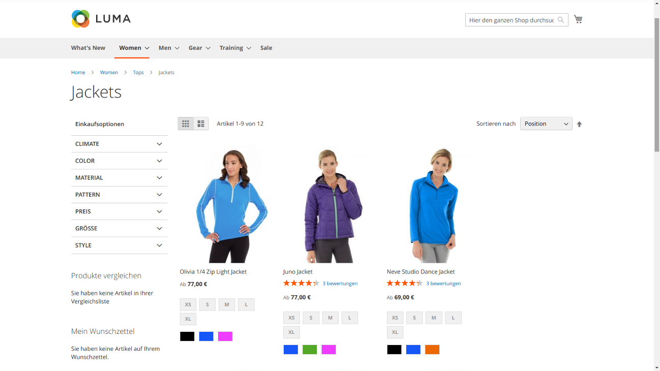 Screenshot Magento 2