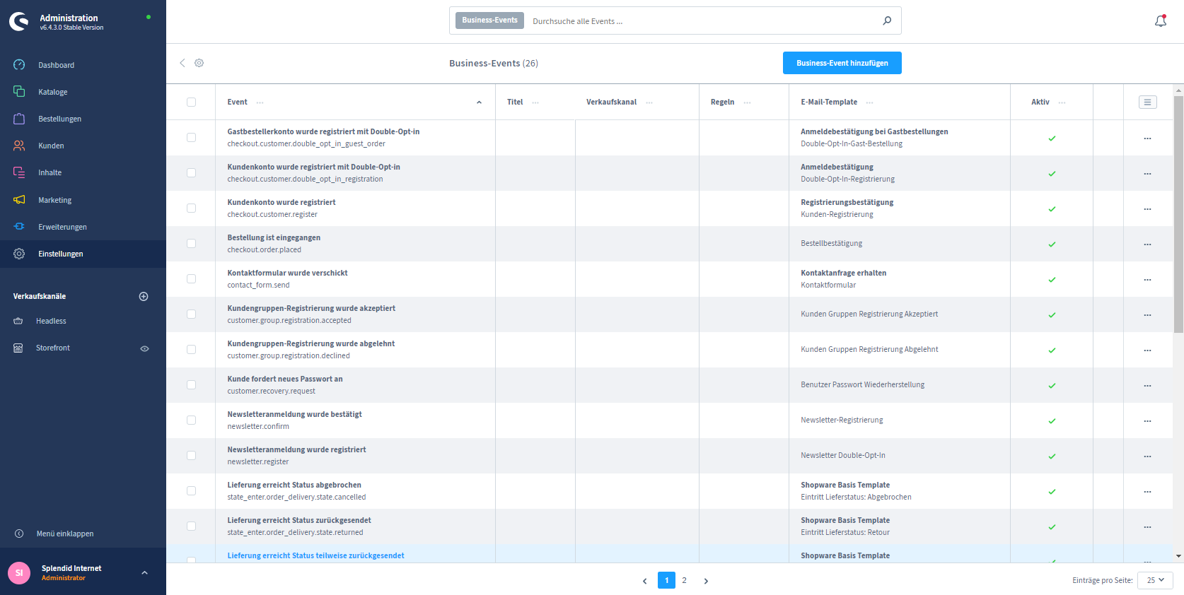 Shopware 6 Handbuch – 8. Kapitel: einstellungen bearbeiten