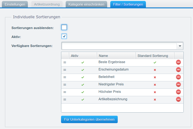 Shopware Handbuch – 2. Kapitel: Kategorien, Eigenschaften, Filter, Hersteller